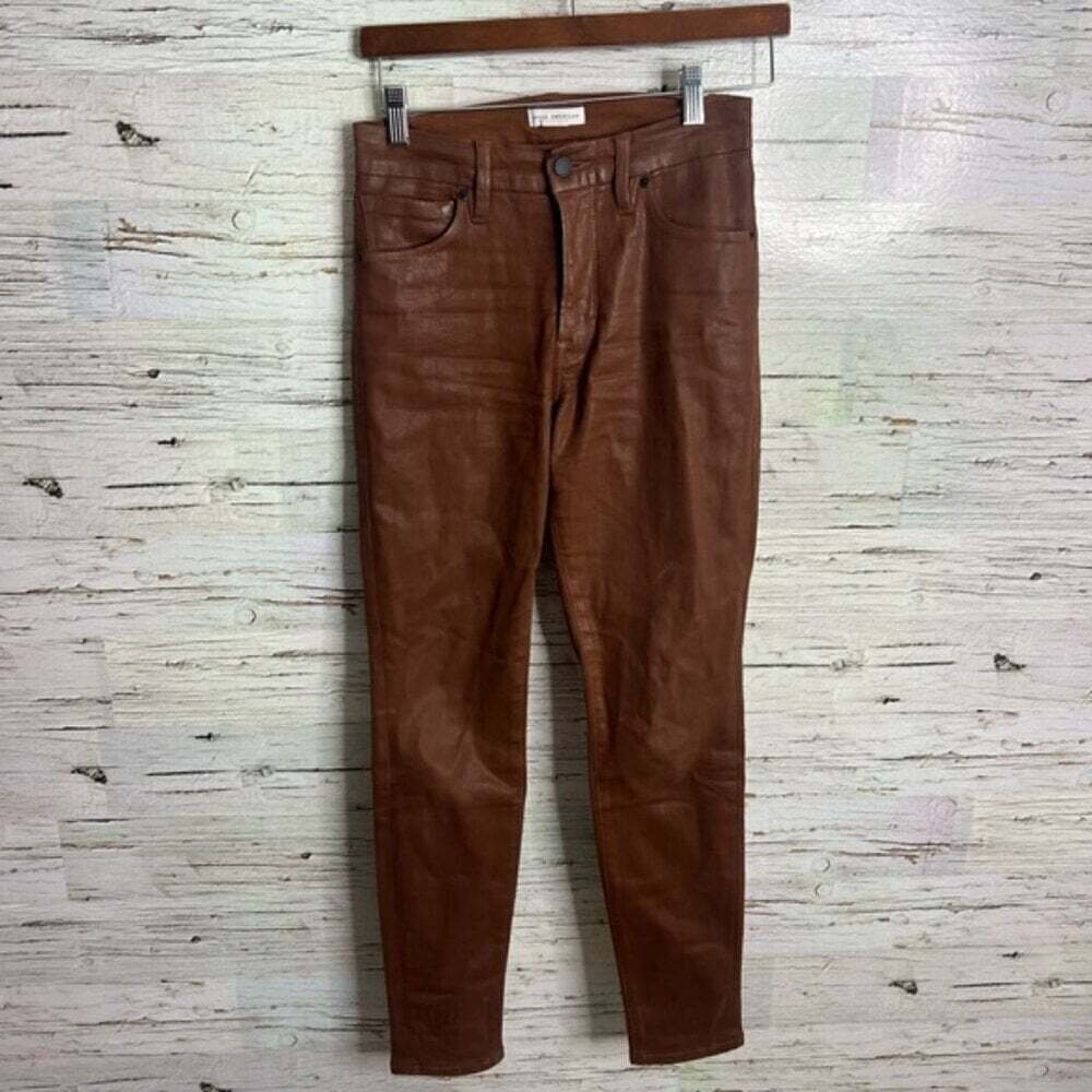 Good American Good Legs Coated Ankle Skinny Jeans Size 2/26 Tortoise Shell